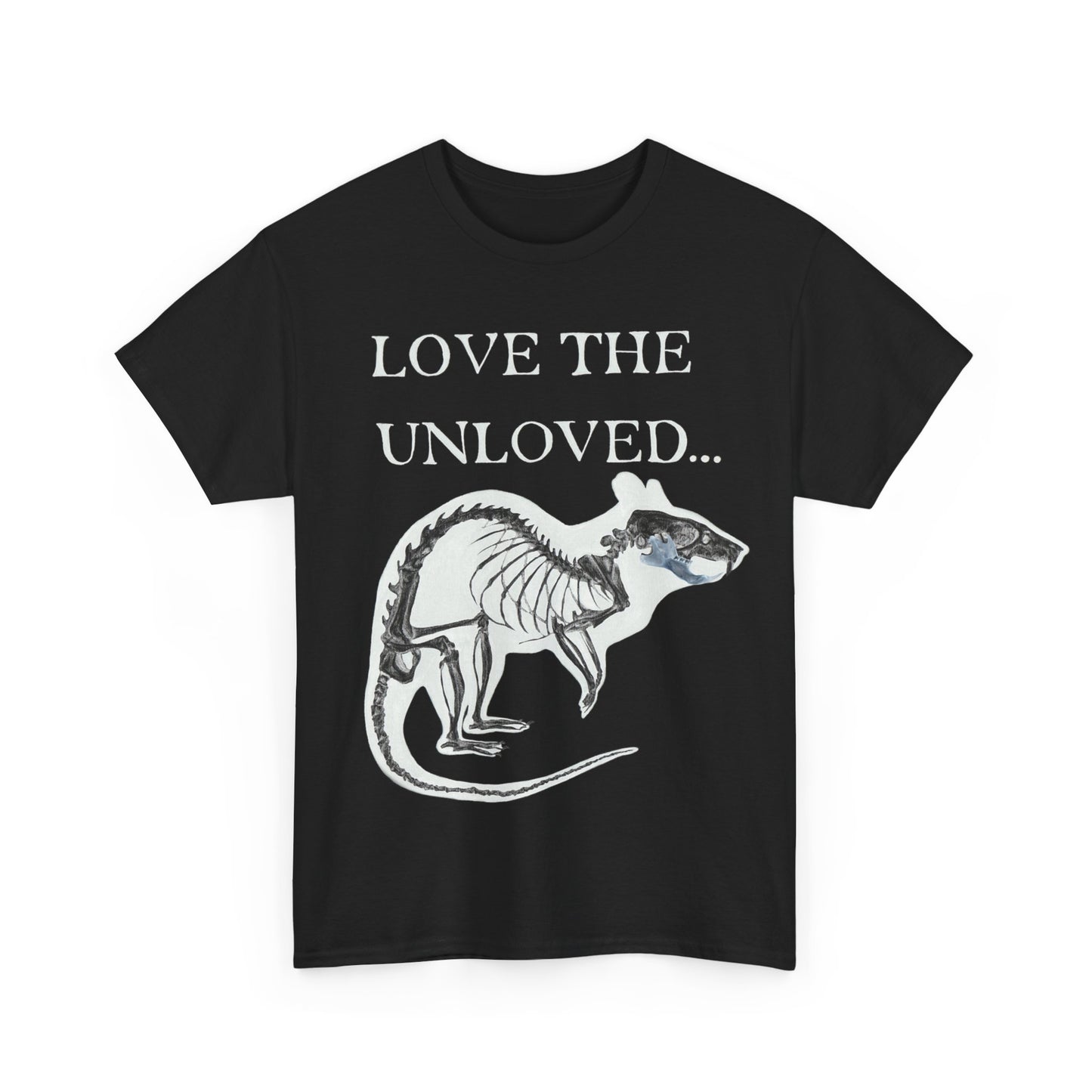 LOVE THE UNLOVED, Heavy Cotton T-Shirt | Rat top | Gothic Skeleton | Taxidermy | Cyberware | Occult Witch | Nature