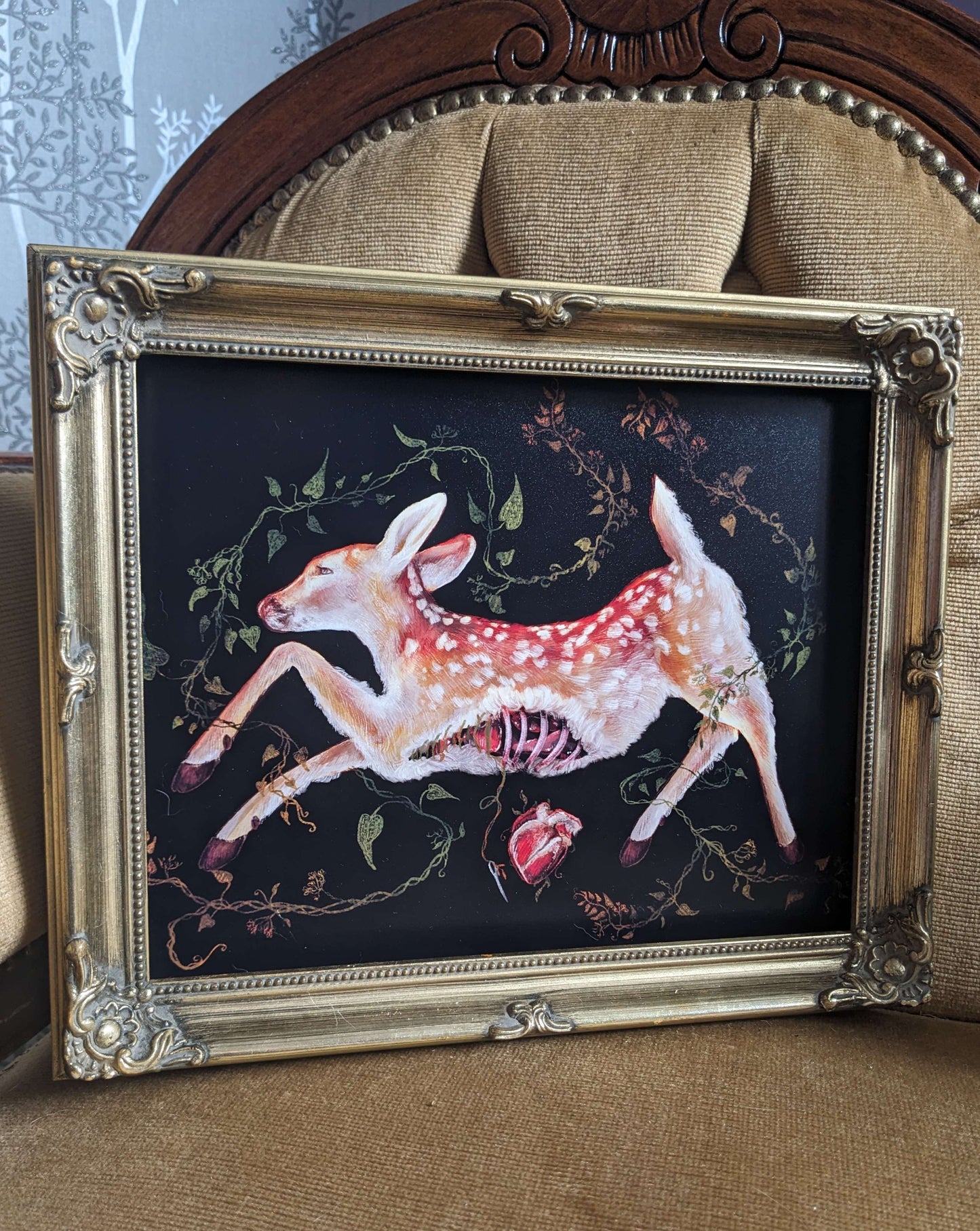 STITCHES, A4 art print | Deer | Oddities & Curiosities | Nature plants | Decay | Nature is metal | Gothic style | Horror | Vulture culture