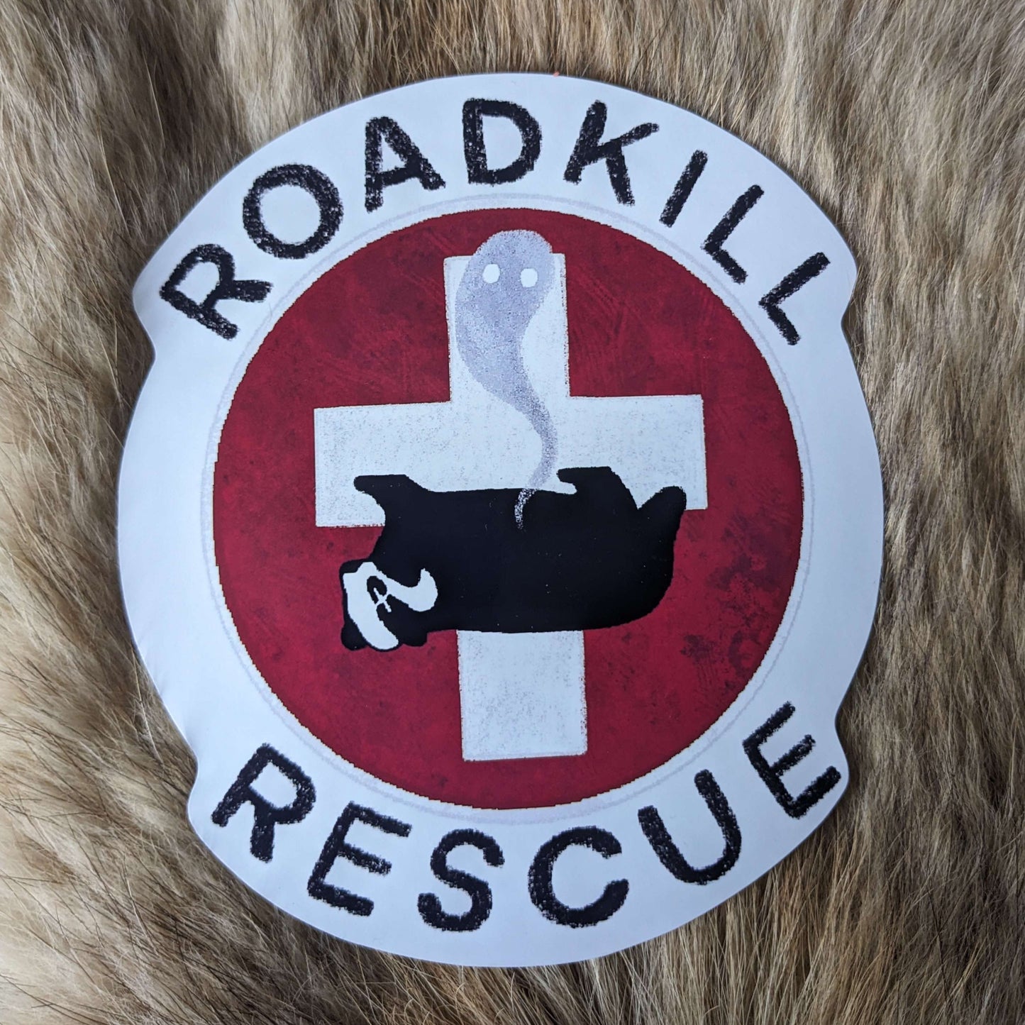 ROADKILL RESCUE, Original large sticker | Oddities & Curiosities | Vulture culture | Skull collecting | Gothic | Roadkill